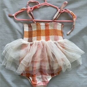 TULLABEE Plaid Tulle Baby Tutu Bubble Romper Dress